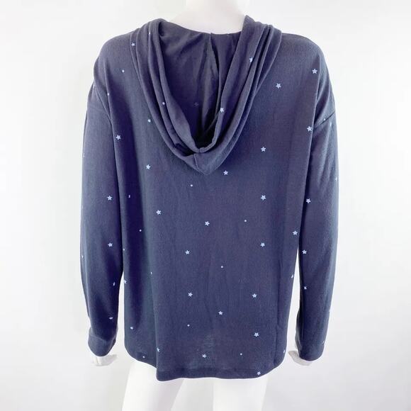 PJ Salvage Long Sleeve Graphic Stars Drawstring Hoodie Sz Small in Charcoal NWT - Picture 2 of 6